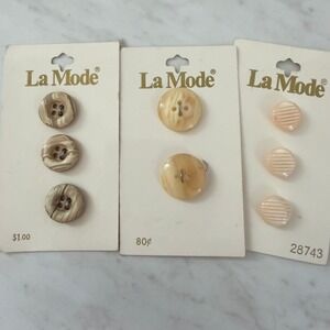 La Mode Vintage Buttons Lot of 8 Orange Tan Beige Swirl 11mm 15mm 19mm Japan